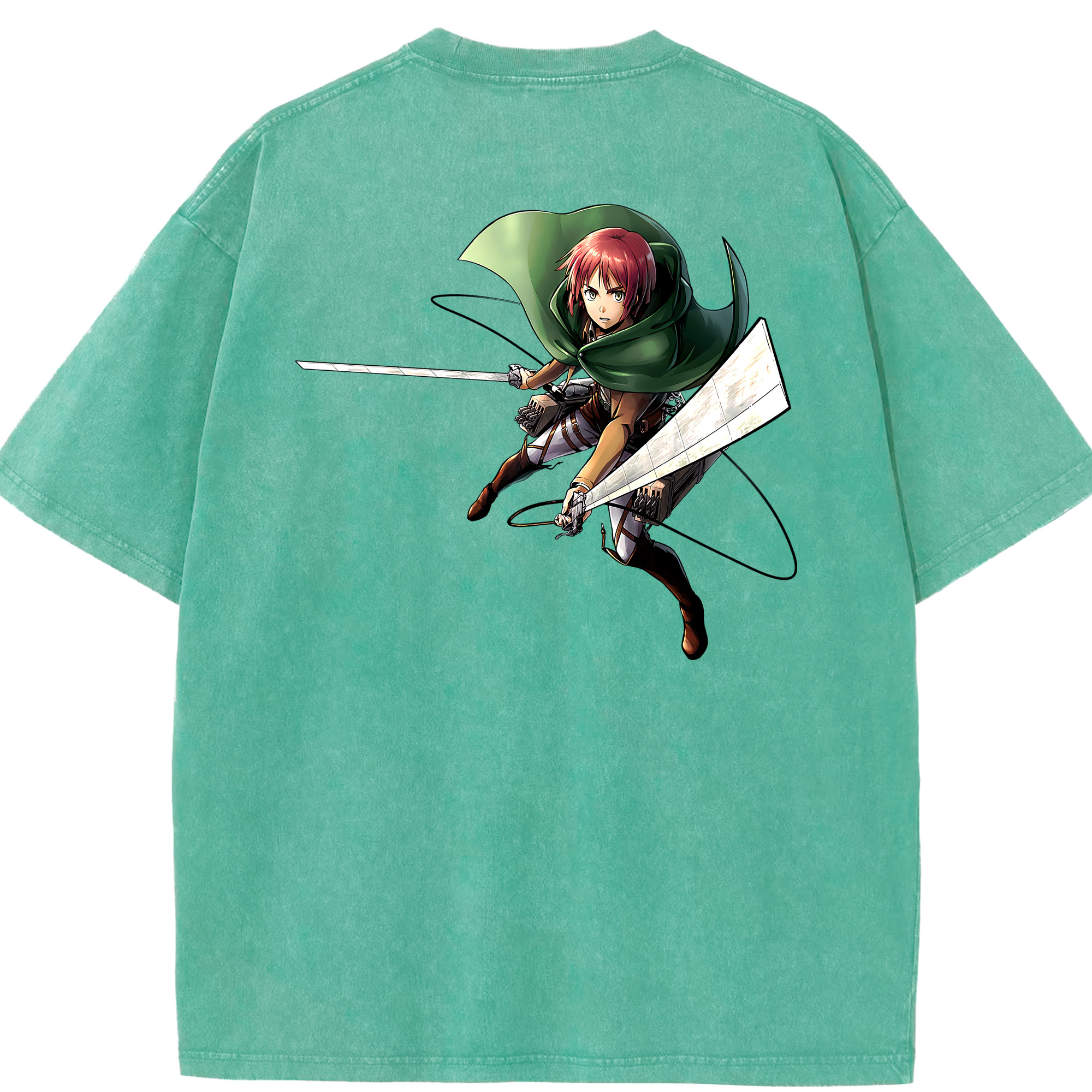 （画像用） 進撃の巨人 Attack on Titan 綿100% ヴィンテージ風 半袖Tシャツ（背面プリント）